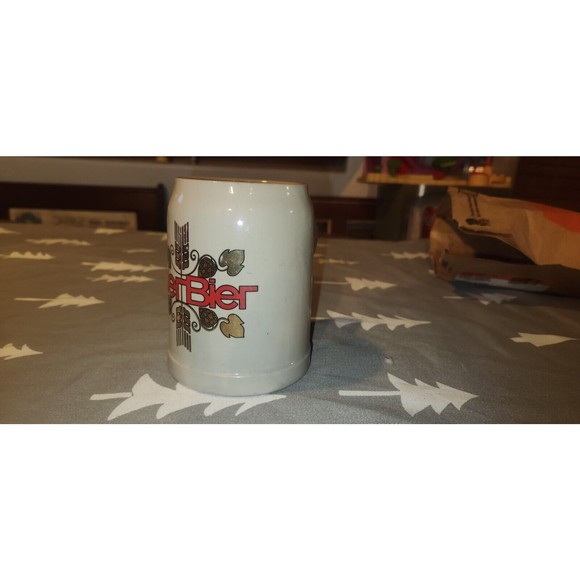 Vintage West German Eder Bier Pottery Beer Stein Mug Bar Glass 0.5L Tavern - Picture 2 of 8